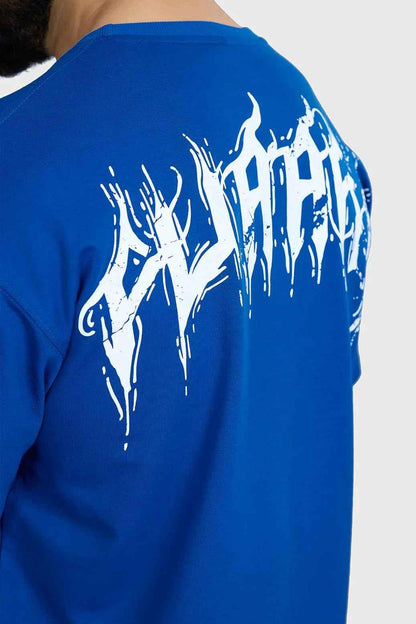 Fuaark Nz royal blue oversized T-shirt for men, featuring a relaxed fit and soft fabric for comfort and casual style.