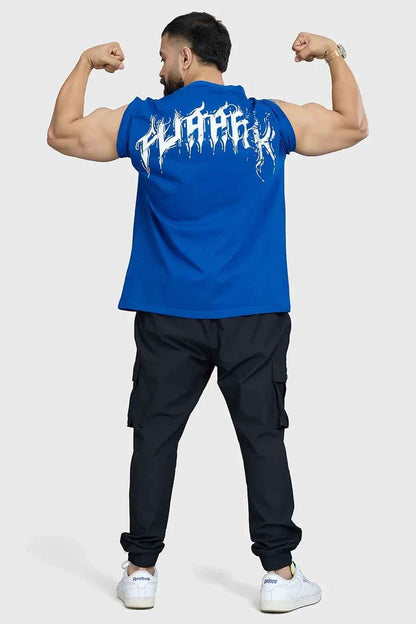 Royal blue oversized T-shirt by Fuaark Nz featuring a relaxed fit and casual style for comfortable everyday wear.