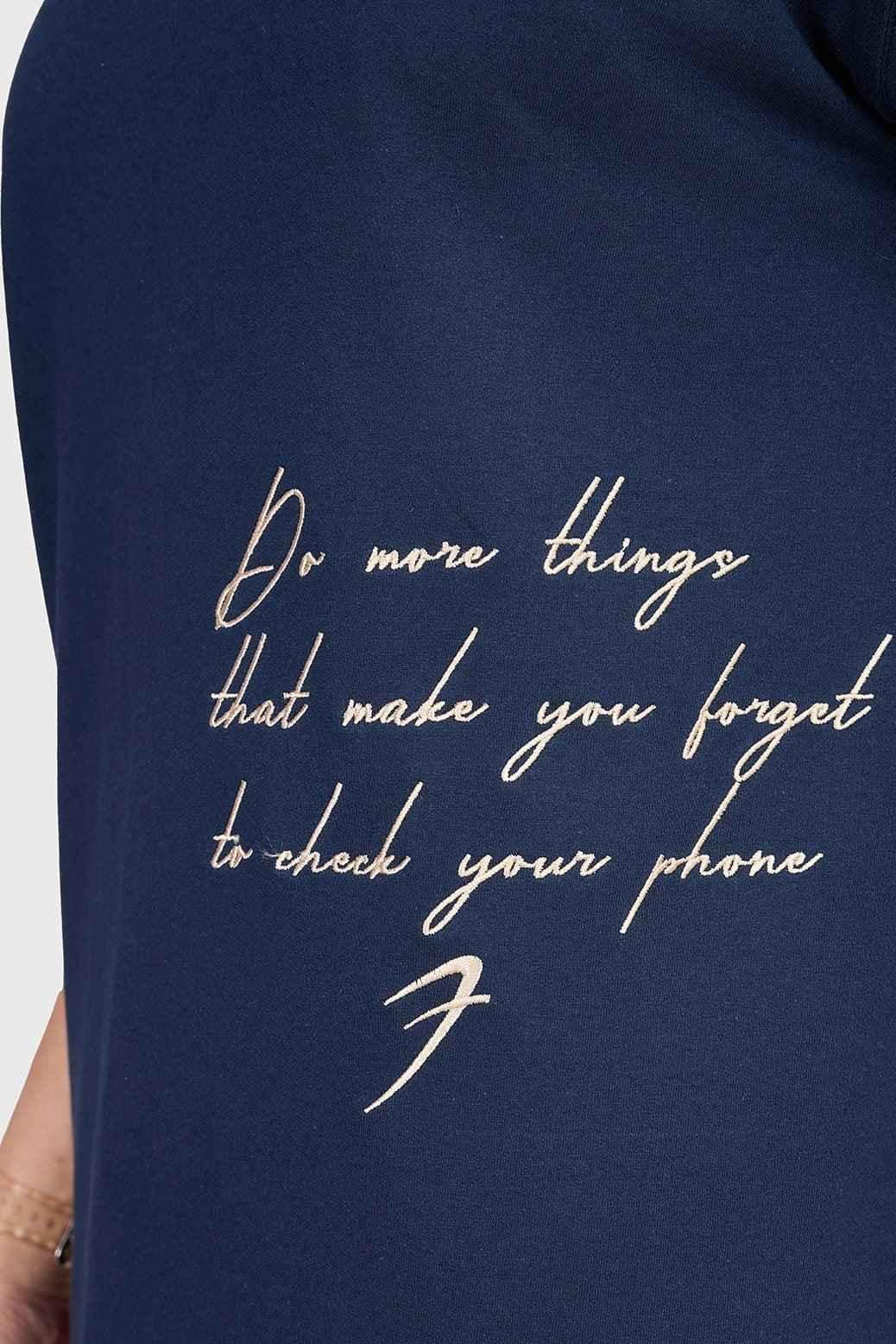 Navy Inspiration oversized T-shirt by Fuaark Nz featuring a relaxed fit and casual style, shown on a plain background.