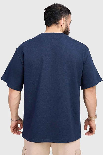 Fuaark Nz Inspiration oversized navy T-shirt for men, soft cotton fabric, relaxed fit, casual style, front graphic design.