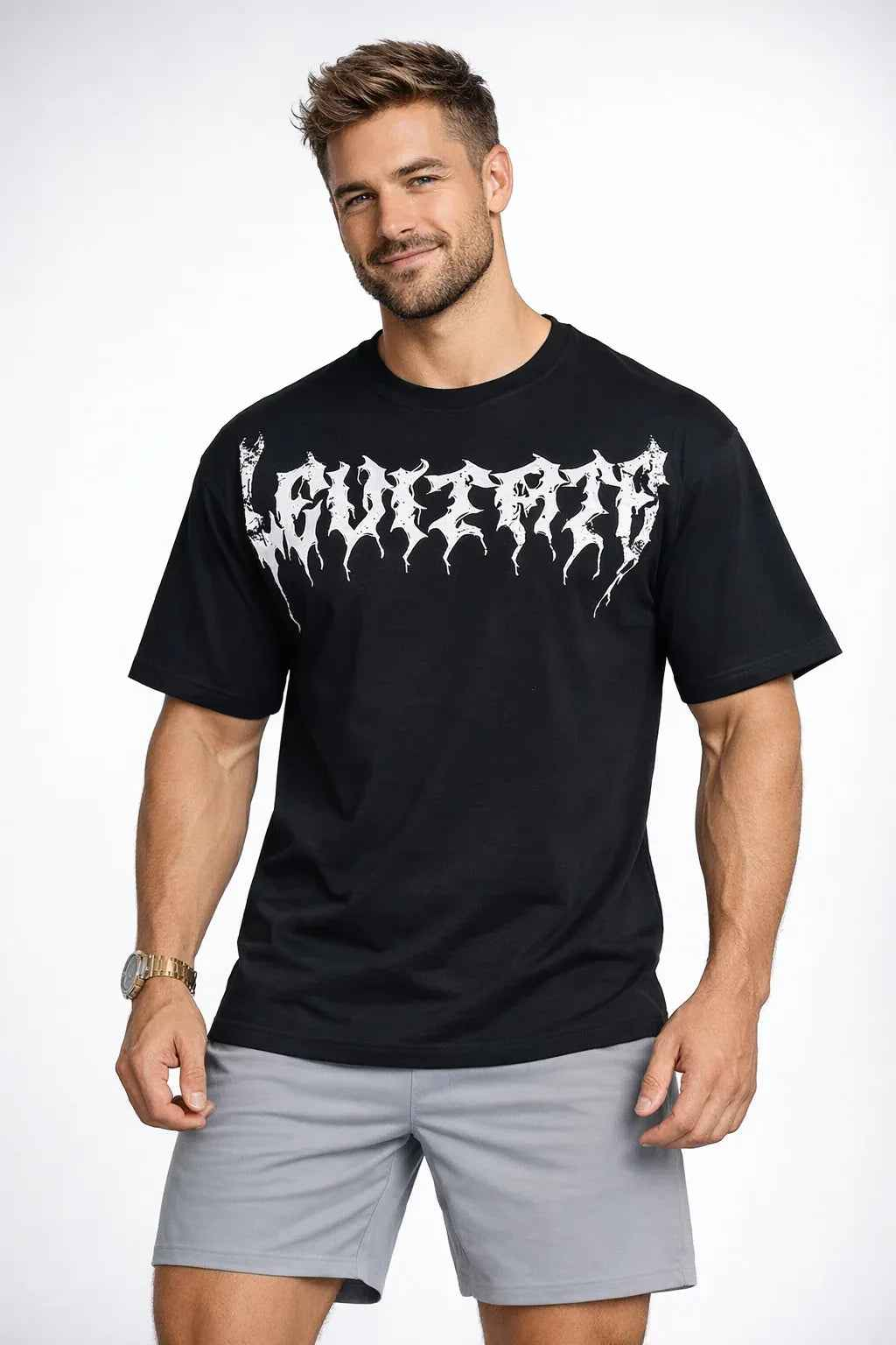 Black Levitate oversized T-shirt by Fuaark Nz, featuring a relaxed fit and bold graphic design.