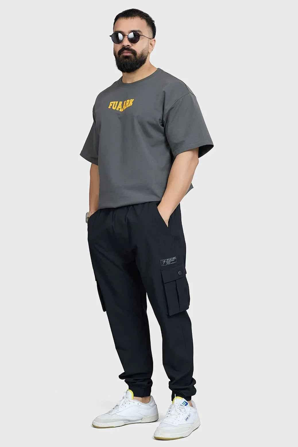 Oversized grey Fuaark NZ unisex T-shirt with a relaxed fit, casual style, and soft fabric.