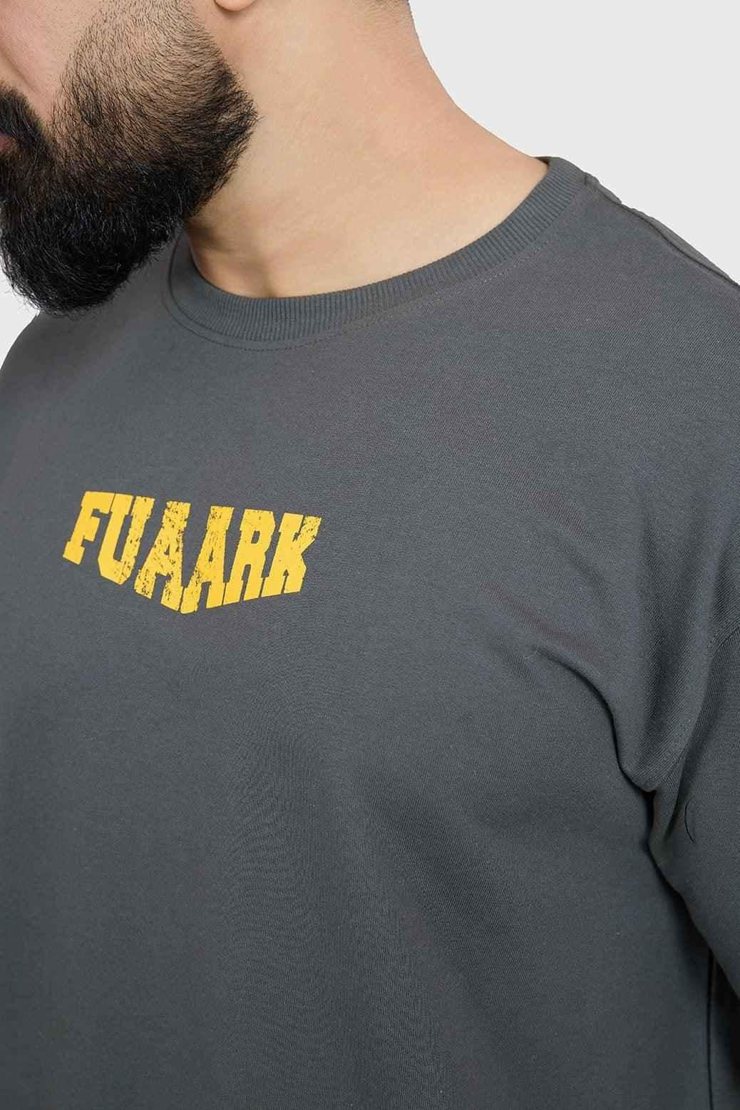 Oversized grey Fuaark NZ unisex T-shirt with a relaxed fit, featuring the Trendsetter Premium design on soft cotton fabric.