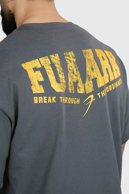 Oversized grey Fuaark NZ unisex T-shirt with a relaxed fit, made from premium fabric, perfect for casual wear.