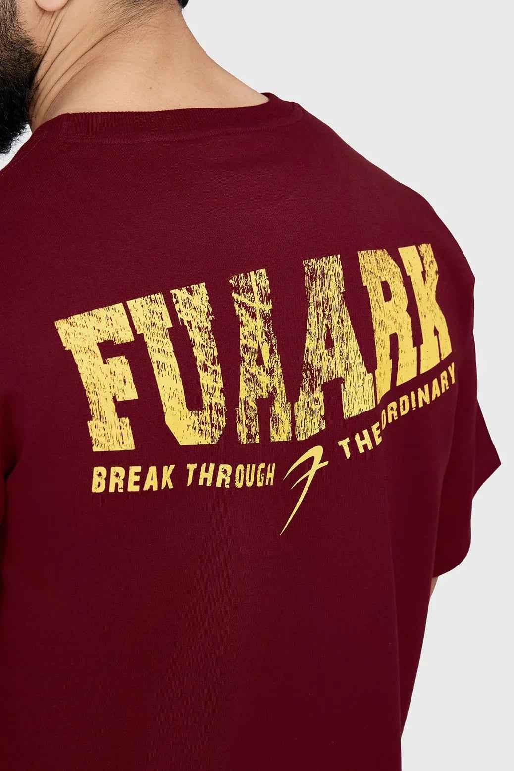 Fuaark Nz Trendsetter oversized maroon T-shirt for women, casual fit, made from soft fabric, stylish and comfortable.