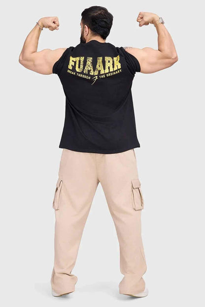 Black Trendsetter oversized T-shirt by Fuaark Nz, casual fit with a relaxed style and soft fabric.