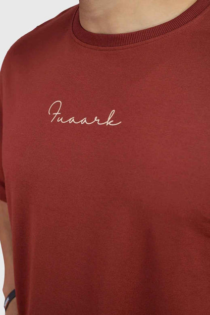 Rust oversized T-shirt for women by Fuaark Nz, featuring a relaxed fit and casual style perfect for weekend wear.