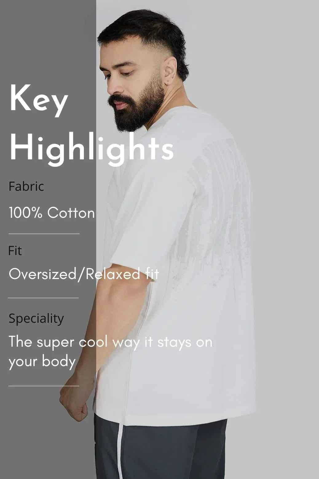 White heavyweight oversized T-shirt by Fuaark NZ, 100% cotton with a relaxed streetwear fit, shown in this image.
