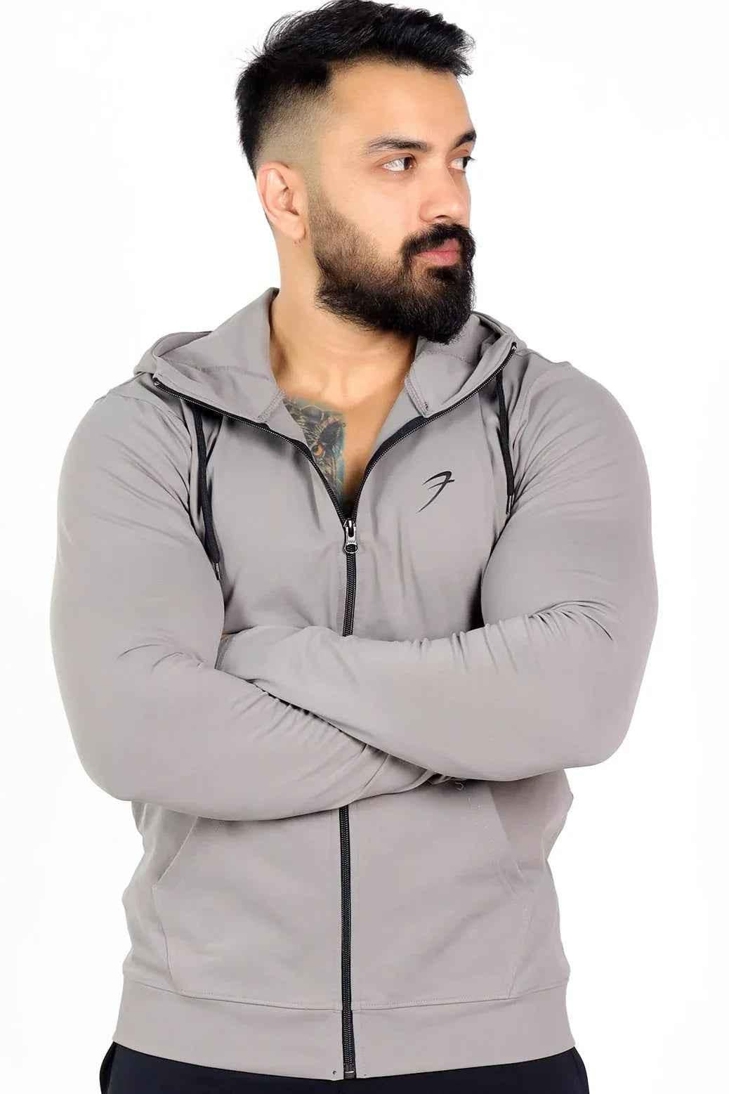 Signature Nylon Jackets Light Grey