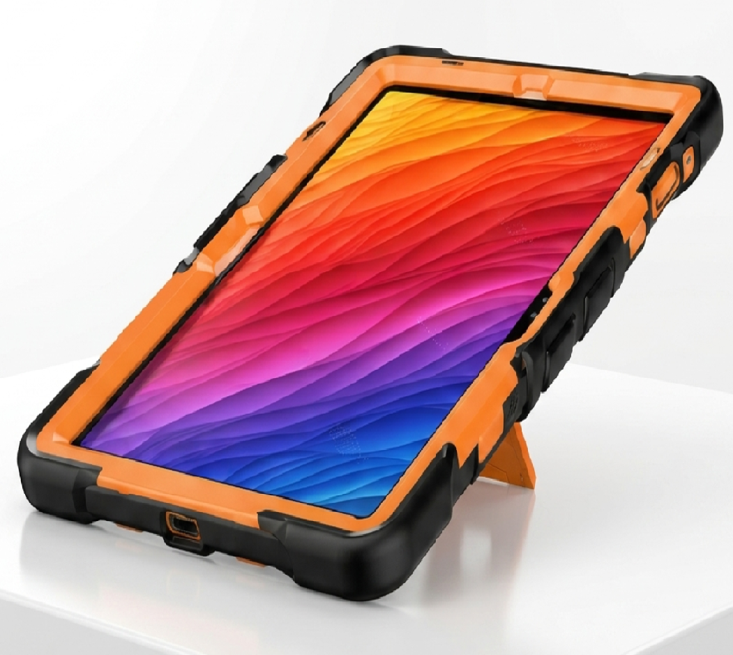 Samsung Galaxy Tab S10 FE Rugged Shockproof Case with Kickstand (Orange)