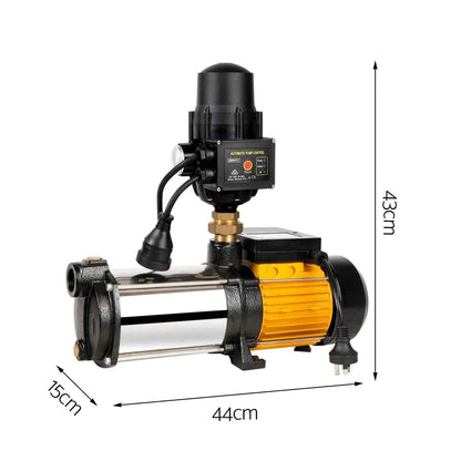 Giantz Garden Water Pump High Pressure 2000W 4-Stage Tank Irrigation Black