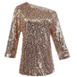 Glam Sequin Shoulder Top