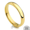 18K Gold Ion Plated over Stainless Steel 3mm Wide Glossy Mirror Polished Plain Band Ring