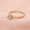 Cubic Zirconia Wedding Engagement Ring - Gold