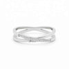 Stainless Steel Criss Cross X Ring - Silver
