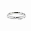Stainless Steel CZ Inlay Band Ring - Silver