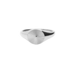 Stainless Steel Sunburst Signet Ring - Silver