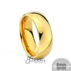 18K Gold Ion Plated over Stainless Steel 8mm Wide Glossy Mirror Polished Plain Band Ring