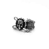 Stainless Steel Antiqued Skull Head with 4 Claws Casting Men's Rings