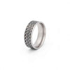 Stainless Steel Leaf Pattern Band Ring