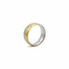 Stainless Steel Two-Tone Band Ring with Gold and Silver Stripes