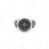 Valknut Stainless Steel Ring with Helm of Awe Symbol