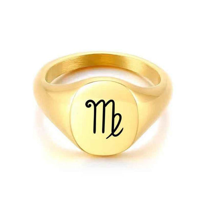 Personalised stainless steel oval signet ring by Glitters, plain silver ring with smooth oval face, suitable for engraving.