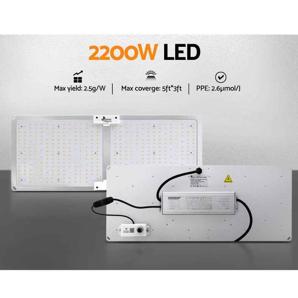 Green Fingers Max 2200W Grow Light LED Full Spectrum Indoor Plant All Stage Growth