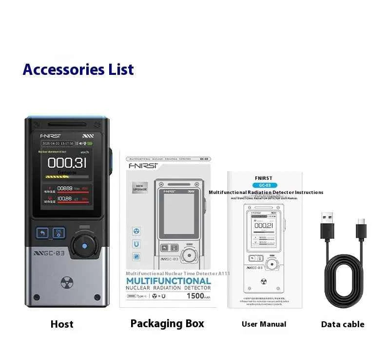 Nuclear Radiation Detector Geiger Tube - Electromagnetic Detector with 2.4" Color Screen & Dose Alarm