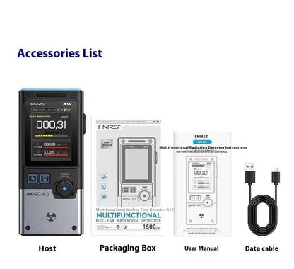 Nuclear Radiation Detector Geiger Tube - Electromagnetic Detector with 2.4" Color Screen & Dose Alarm