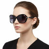 Polarized Lens Rhinestone Deco Sunglasses - BLACK