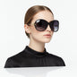 Polarized Lens Rhinestone Deco Sunglasses - BLACK dealonline.co.nz