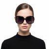 Polarized Lens Flower Deco Sunglasses - BLACK