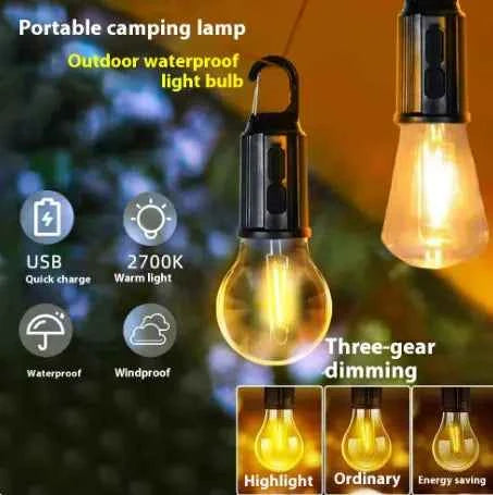 Portable Camping LED Lamp - Rechargeable Outdoor Lantern with Magnetic Base