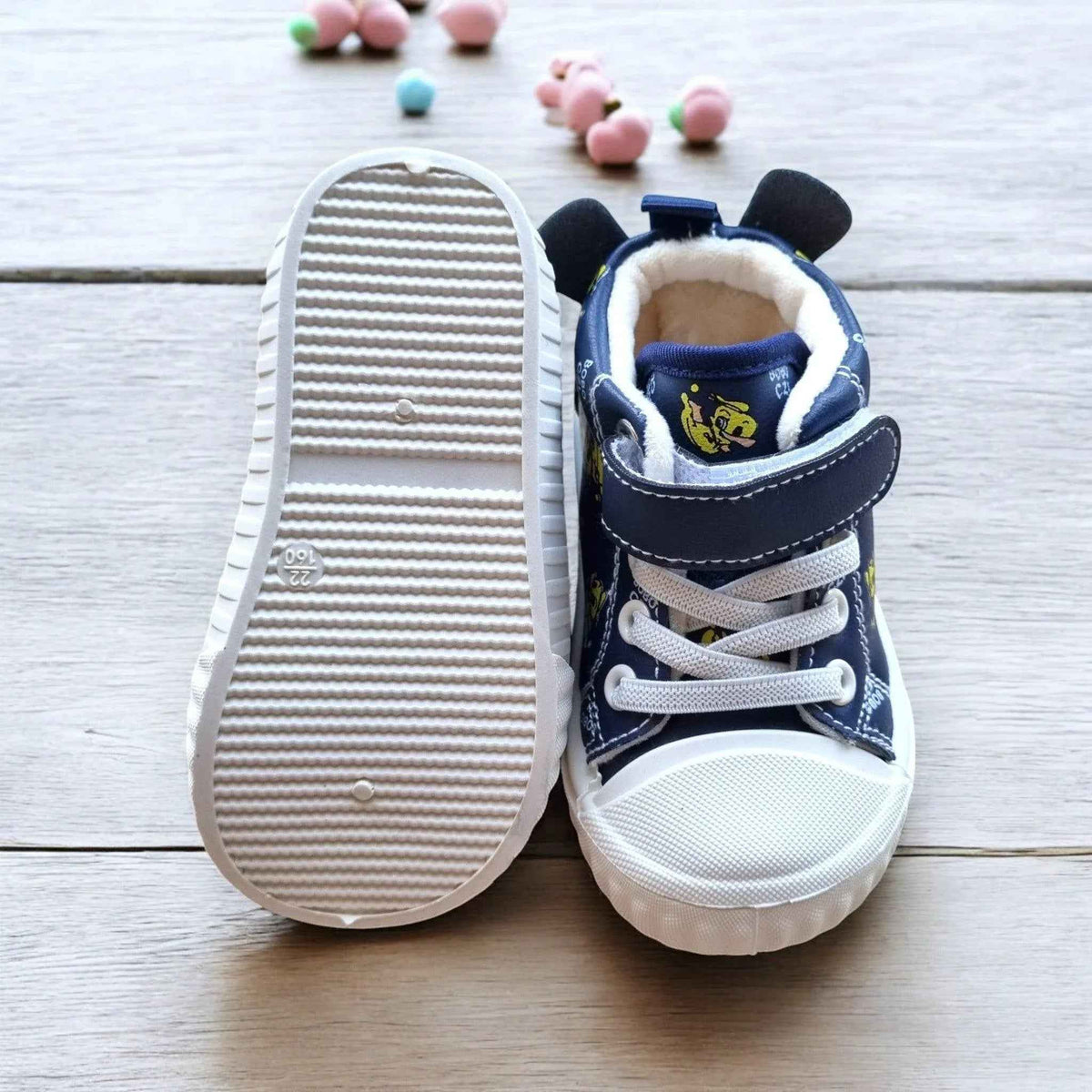 Happy Feet NZ plush high-top shoes with soft, secure fit and playful design, ideal for kids’ comfort and style.