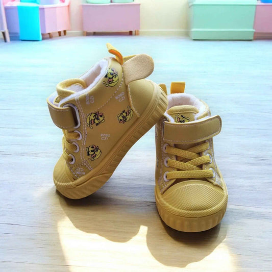 Happy Feet NZ plush high-top shoes in soft, secure, and playful design, ideal for kids' comfort and style.