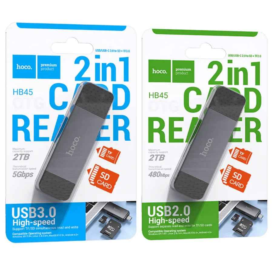 HB45 2-in-1 USB 3.0 Card Reader NZ – Dual USB-A & Type-C