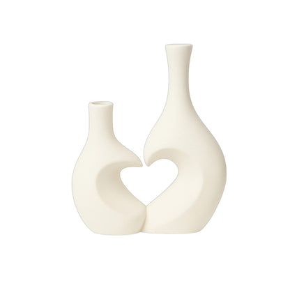 Frankly Cotton Heart Unity Ceramic Vase Pair Nest & Stem Homewares