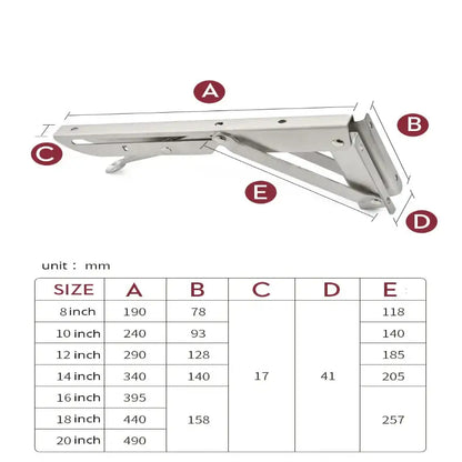 Heavy Duty Folding Shelf Brackets for RV / Caravan Tables (2PCS) Habicare