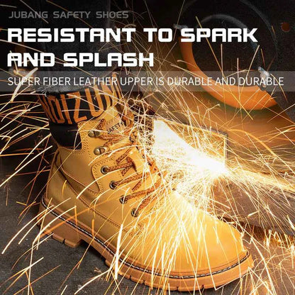 Men's Waterproof Steel-Toe Winter Plush Safety Boots