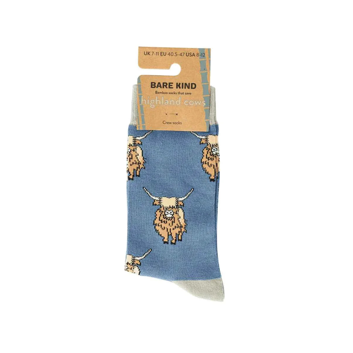 Save the Highland Cow Bamboo Socks Barekind NZ