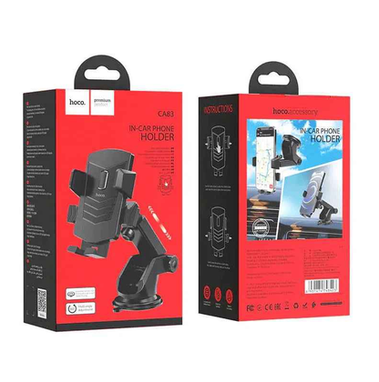 Hoco CA83 Car Phone Holder 4.5–7 Inch | Strong Clamp Dashboard & Windshield Mount