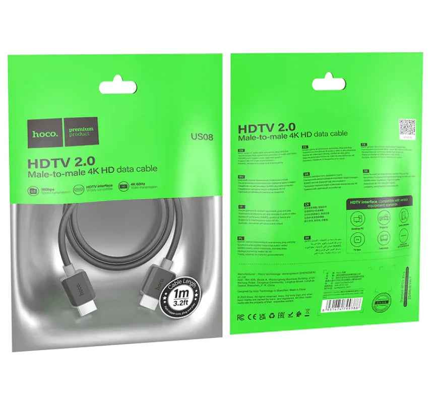 Hoco US08 HDTV to HDTV Video Cable NZ – 4K 60Hz HDTV2.0