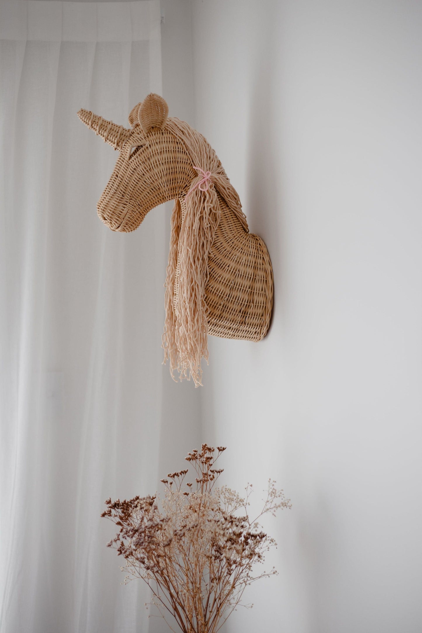 Rattan Unicorn wall mount Inkah Limited