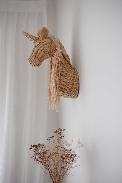 Rattan Unicorn wall mount Inkah Limited