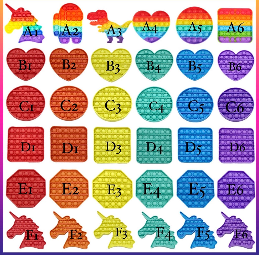 Jumbo Push Pop Fidget  Sensory -Multi Colors Collection-2