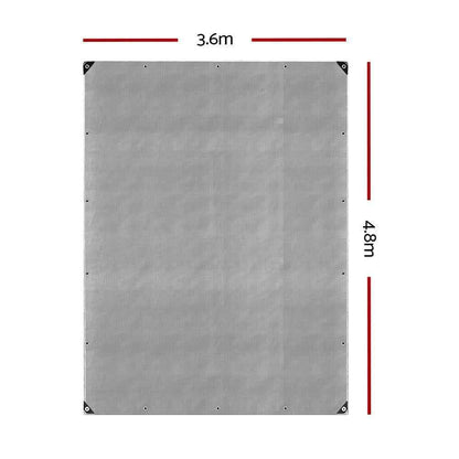 Instahut Tarp Tarpaulin 3.6x4.8m Canvas Camping Heavy Duty Sun Cover