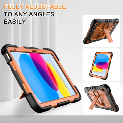 Apple iPad Air 11-Inch (M3) 2025 Rugged Shockproof Case with Kickstand (Orange)