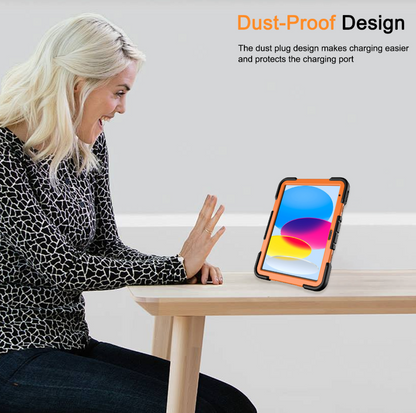 iPad Air 5th Generation (10.9 Inch) Rugged Shockproof Case with Kickstand (Orange)