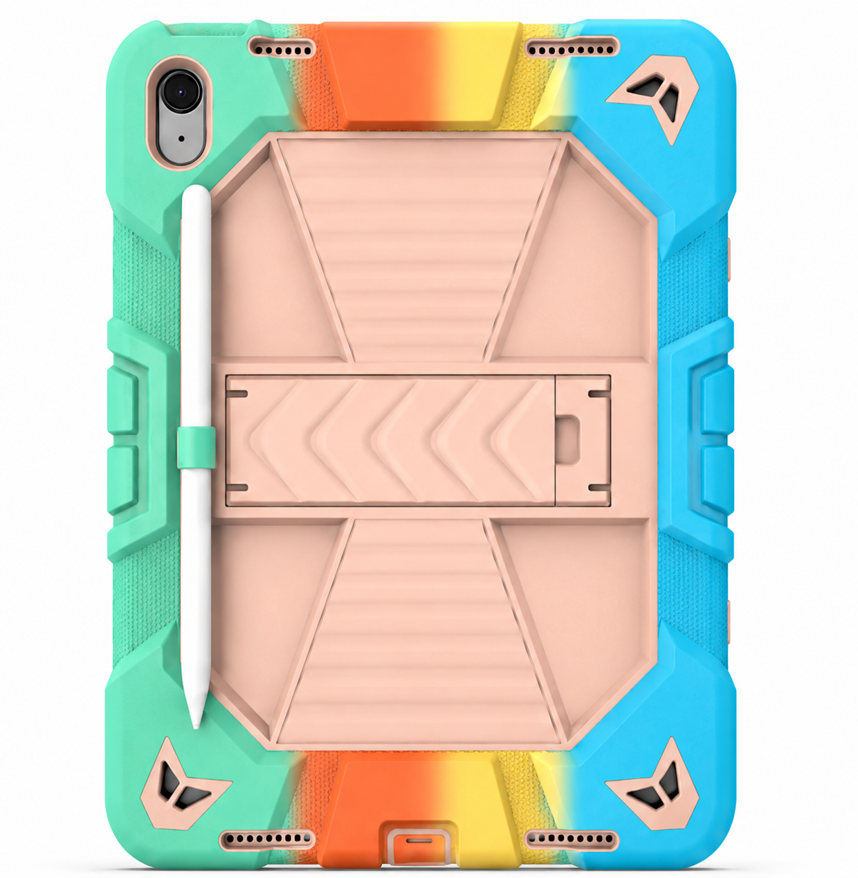 iPad Air 4th Generation 10.9 Inch Rugged Shockproof Case with Kickstand (Rainbow) - ShopHub